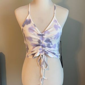 Forever 21 Ruched Cropped Tank Top Size S NWT